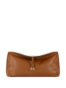 Кожаный клатч Elisabetta Franchi, коричневый bs47n55ec | коричневый