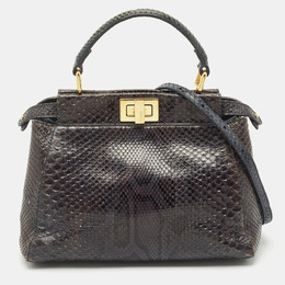 Fendi: Голубая сумка на руку  Peekaboo