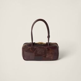 Красивая кожаная сумка в стиле пэчворк Miu Miu, коричневый 5bb173_2cri_f0nbl_v_owo | bruyère