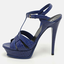 Saint Laurent Paris: Голубые сандалии  Tribute