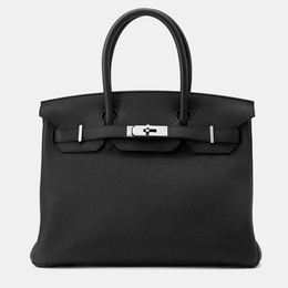 Hermes: Чёрная сумка-шоппер  Birkin 30