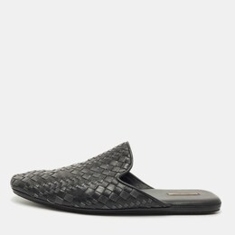 Bottega Veneta: Чёрные сабо  Intrecciato