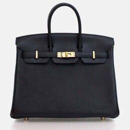 Hermes: Чёрная сумка на руку  Birkin 25