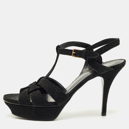 Saint Laurent Paris: Чёрные сандалии  Tribute
