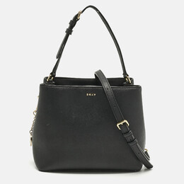 DKNY Black Leather Bryant Park Bucket Bag 1209124
