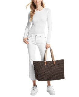 Большая компактная дорожная сумка с логотипом Jet Set Travel Michael Kors 14997823 | brown/acorn