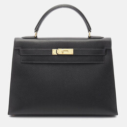 Hermes: Чёрная сумка  Kelly 32