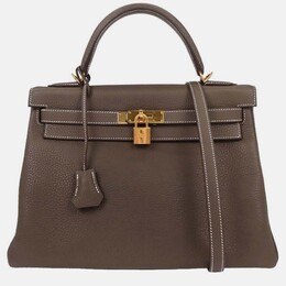 Hermes: Коричневая сумка  Kelly 32