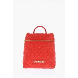 Стеганый рюкзак LOVE из искусственной кожи с золотым логотипом Moschino, Red 0017269908 | red