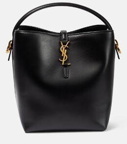 Le 37 Маленькая кожаная сумка-ведро Saint Laurent, черный p00799456 | black