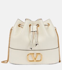 Маленькая кожаная сумка-ведро VLogo Signature Valentino Garavani, белый p00779233 | white