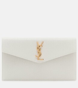 Кожаный клатч Uptown Saint Laurent, белый p00434410 | white