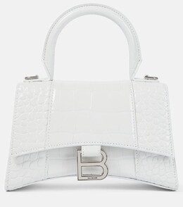 Кожаная сумка через плечо Hourglass XS Balenciaga, белый p00440544 | white