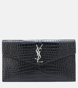 Клатч Uptown из кожи с тиснением Saint Laurent, черный p00377940 | black