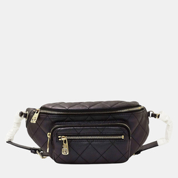 Chanel Matelasse Black Leather Compact Body Waist Bag 1235922