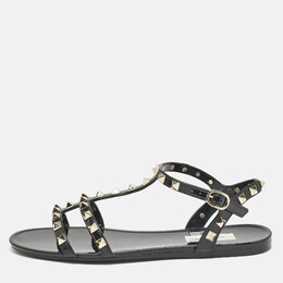 Valentino: Чёрные сандалии  Rockstud