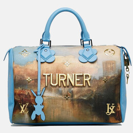 Louis Vuitton: Голубая сумка  Speedy 30