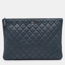 Chanel Large Quilted Lambskin O Case Clutch 1238219