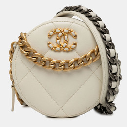 Chanel Quilted Goatskin 19 Round Clutch With Chain 1238210