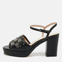 Gucci: Чёрные сандалии  GG