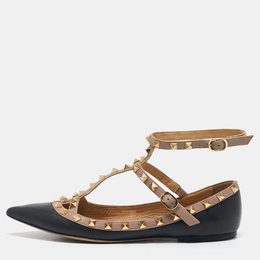 Valentino: Чёрные балетки  Rockstud