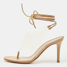 Gianvito Rossi: Бежевые сандалии  Plexi