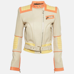 Balmain: Бежевая куртка  Biker