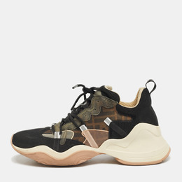 Fendi: Чёрные кроссовки  Zucca