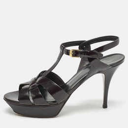 Saint Laurent Paris: Тёмные сандалии  Tribute
