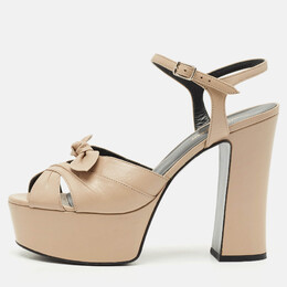 Saint Laurent Paris: Бежевые сандалии 