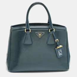 Prada Blue Saffiano Patent Leather Parabole Tote 1212516