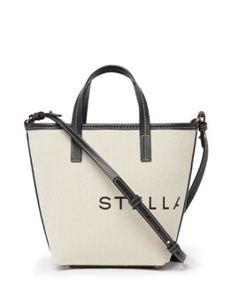 Stella McCartney хлопковая сумка-тоут с логотипом, нейтральный цвет 7b0106wp0221 | нейтральный цвет