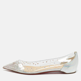 Christian Louboutin: Серебристые балетки 