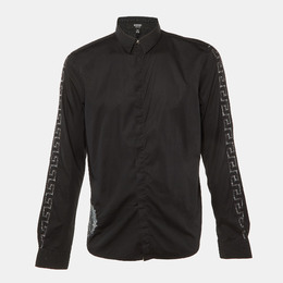 Versace: Чёрная рубашка  Greca