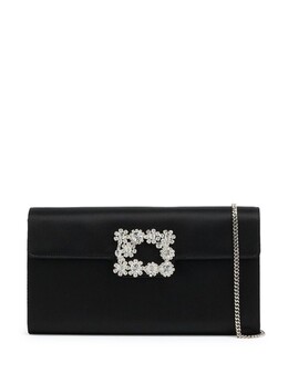 Клатч Flower с декорированной пряжкой Roger Vivier, черный rbwamfd0200rs0b999 | черный