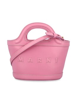 Marni Kids кожаная сумка с тиснением логотипа, розовый m01291lv58900c12 | розовый