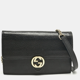 Gucci: Чёрный кошелёк  Interlocking G