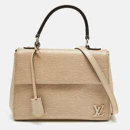 Louis Vuitton: Бежевая сумка  Épi