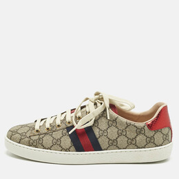 Gucci: Бежевые кроссовки  GG Supreme