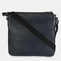 Gucci: Голубая сумка  Signature