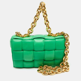 Bottega Veneta Green Padded Leather Cassette Chain Bag 1076442