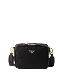 Сумка из ткани с вышивкой Brique Prada, черный 5595555 | black
