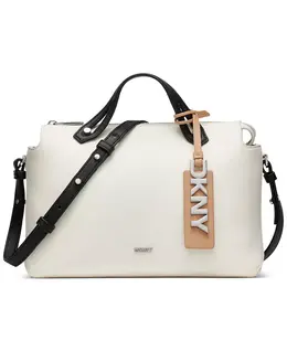 Сумка-сатчел Louisa с маленьким логотипом и шармом DKNY, белый 21998898 | marshmallow combo