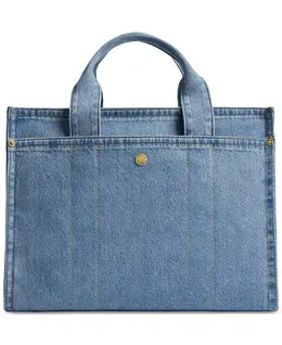 Сумка-тоут из денима Coach, синий 17815775 | brass/indigo