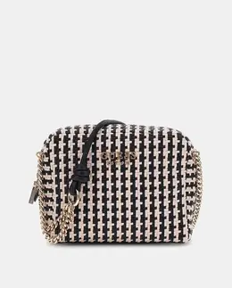 Биколорная рафия сумка с молнией и цепочкой Guess, черный a55366658 | negro