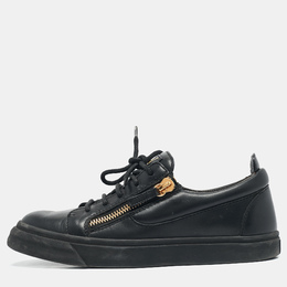 Giuseppe Zanotti Black Leather Augus Sneakers Size 39 1130670