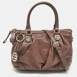 Gucci Brown Diamante Leather Medium Sukey Tote 1140935