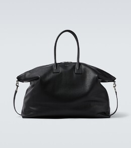 Гигантская кожаная дорожная сумка Saint Laurent, черный p01070977 | nero