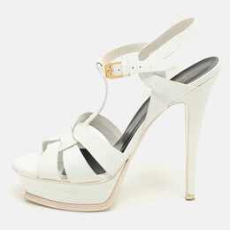 Saint Laurent Paris: Белые сандалии  Tribute