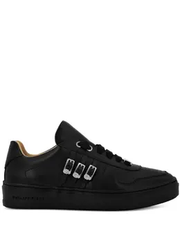 Philipp Plein skull-appliqué leather sneakers 23939616